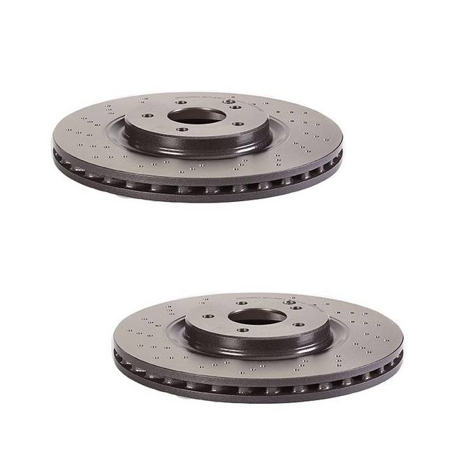 Mercedes Disc Brake Pad and Rotor Kit - Front and Rear (330mm/290mm) (Ceramic) (EURO) 210423101264 - Akebono Euro Ultra-Premium 4122613KIT